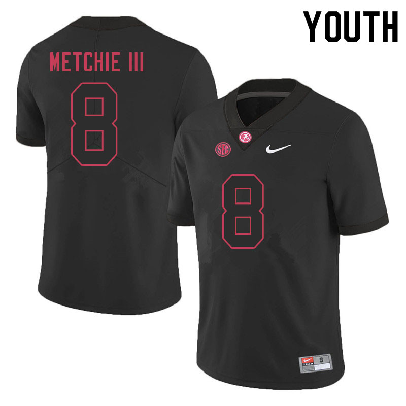 Youth #8 John Metchie III Alabama Crimson Tide College Football Jerseys Sale-Black